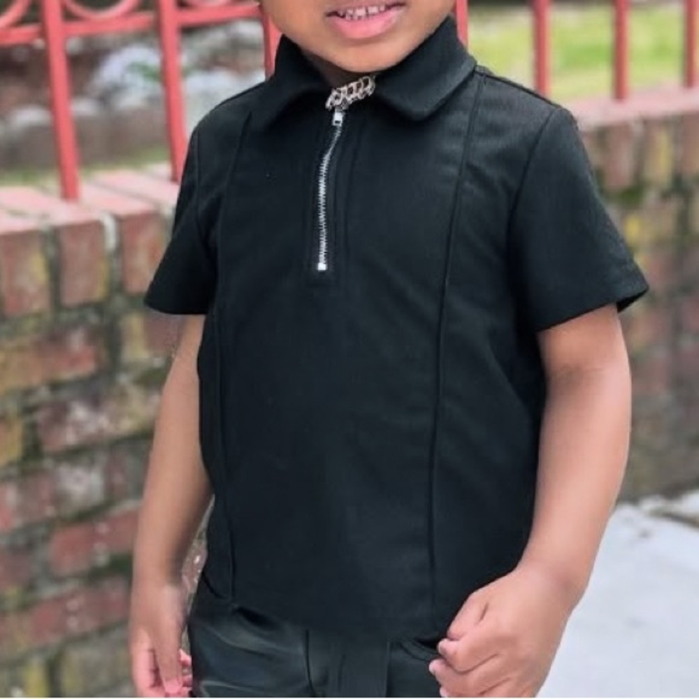 Classic Black Kids Polo Shirt